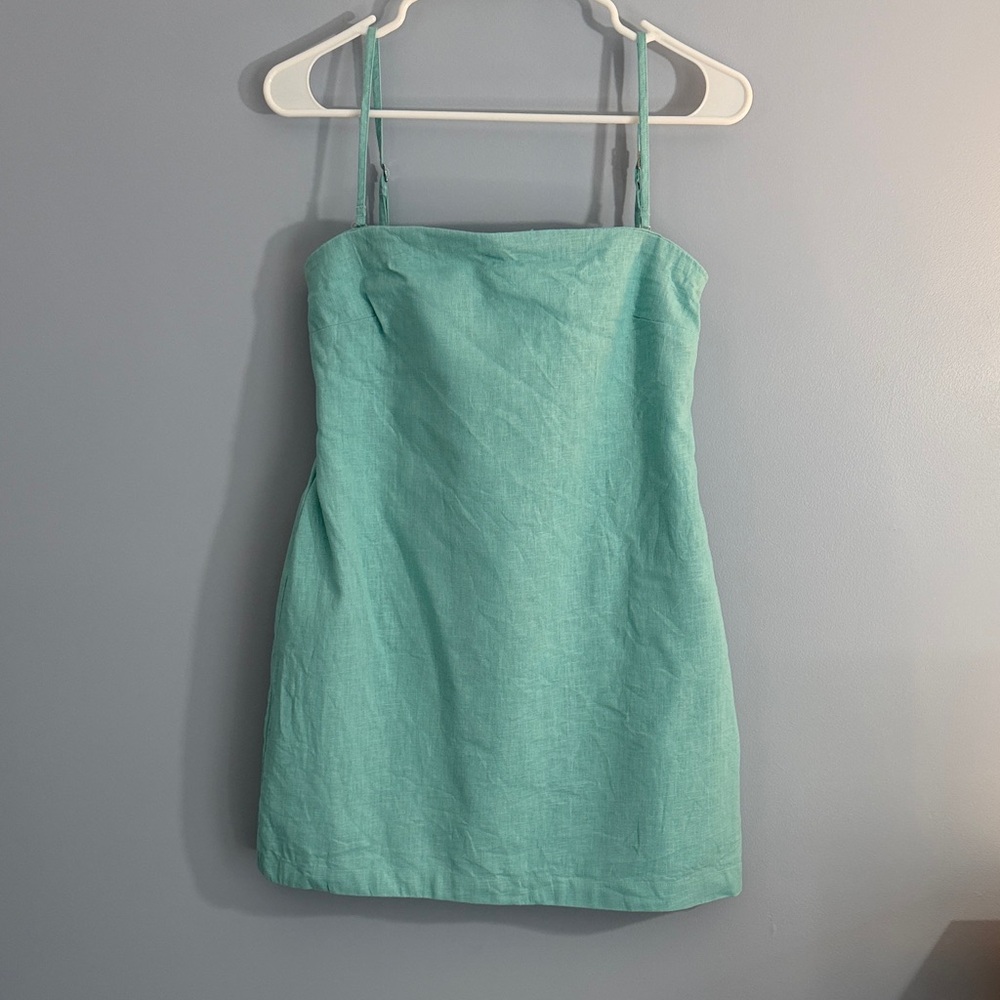 Abercrombie & Fitch aquamarine Sleeveless linen Mini Dress SZ MP